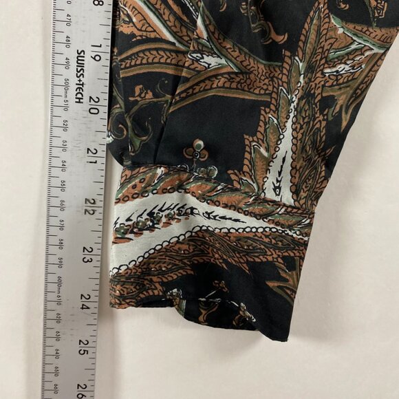 Vintage 90s Goouch Silk Shirt Men's Medium Paisley Abstract Baroque Long Sleeve - Picture 12 of 12